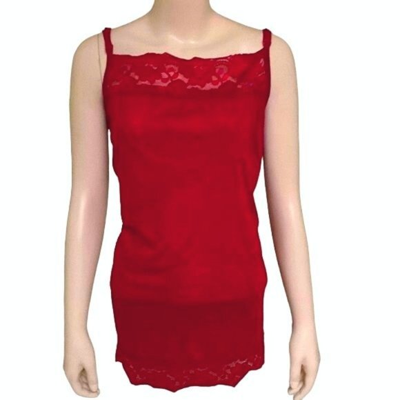 Maurices Burgundy Red Camisole with Lace Sheer Spaghetti Straps Size 1 - Picture 1 of 6